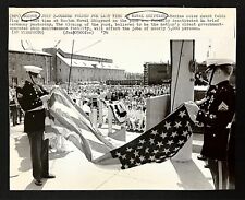 1974 Boston Naval Shipyard Deactivation Ceremony Marine Color Guard Press Photo picture