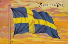 SWEDEN FLAG / SVERIGES VAL ~ Foreign Postcard showing the National Flag picture