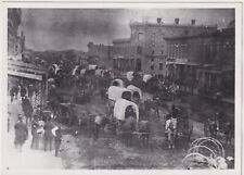 Covered Wagons of BOOMERS in CALDWELL KANSAS for LAND RUSH * Classic 1889 photo picture