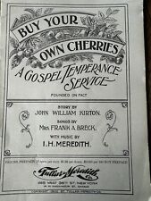Temperance Movement Special Musical Service Playbill Buy Your Own Cherries 1900 picture