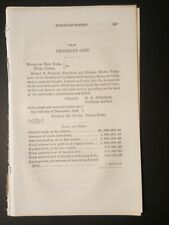 1866 NY RR report BROOKLYN CITY  vintage Streetcar horse Trolley document NYC picture