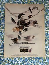 Vintage 1985 Johnnie Walker Black Label Print Ad Christmas Feathered Friends picture