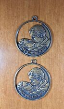Gone With The Wind Brass Tone Medallion / Christmas Ornament LOT OF 2 Classic 🎬 picture