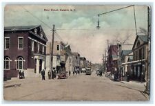 1913 View Of Main Street Trolley Cars Catskill New York NY Antique Postcard picture