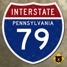 Pennsylvania interstate 79 route marker highway sign 1957 Pittsburgh Erie 18x18 picture