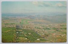 Poway California, Aerial View of Town, Orange & Avocado Groves, Vintage Postcard picture