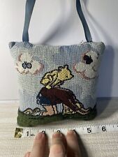 VTG 1990's Disney  Winnie the Pooh Christopher Robin Tapestry Pillow 5.5x5.5” picture
