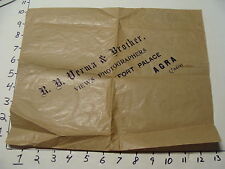 Vintage Travel Paper: 1920'S INDAIA BAG, R.B. VERMA & BROTHERS photographers picture