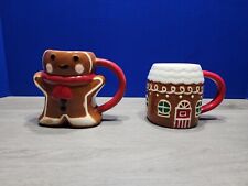 Wondershop Earthenware Christmas  Holiday Gingerbread Man & House Mugs; 14.3oz picture