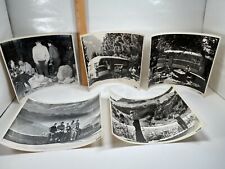 Vintage Trailer Camping Fishing Wood Cutting Family Glacier Logans Pass 50s B&W picture