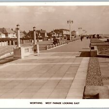 c1940s Worthing, West Sussex, England RPPC West Parade Pier Fancy Tokim UK A187 picture