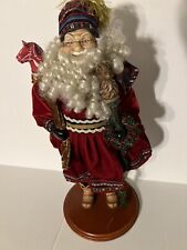 Vintage Dillards Trimmings German Boho Folk Santa 21” Figure Christmas picture