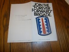 VINTAGE 1980'S JOIN FOREVER FORWARD BRIGADE 197TH INFANTRY BROCHURE picture