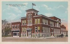 City Hall And Fire Department Chickasha Oklahoma Whiteborder Vintage Post Card picture