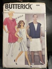 1980’s Butterick 4906 Women's Flapper Style Drop Waist Dress Pattern UNCUT Sz 12 picture