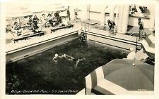 c1930s Open Air Swimming Pool on SS Santa Paula Real Photo Postcard/RPPC picture
