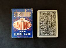 Vintage Streamline No. 7 GIANT INDEX Poker Playing Cards ~ Plastic Coated ~ USA picture
