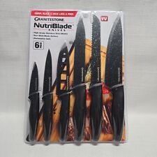 Granitestone NutriBlade 6 Piece Kitchen Knife Set Stainless Steel Blades - BLACK picture