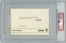Enzo Ferrari ~ Signed Autographed Fiorano Circuit Postcard Note~ PSA DNA Encased picture