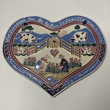 JoAnn Duban Designs 1 Corinthians 16:14 Decorative Heart Shape Ceramic Tile 1993 picture