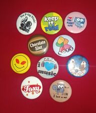 Lot Of 10 Vintage Pop Culture Random Funny Button Pins Pinback Various Themes  picture