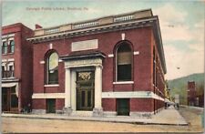 BRADFORD, Pennsylvania Postcard CARNEGIE PUBLIC LIBRARY Street View c1910s picture