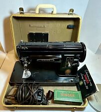 VINTAGE SINGER SEWING MACHINE  301A, SLANT NEEDLE Tons of accessories picture