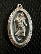 Vintage Theda Sterling Silver St. Saint Christopher Medal / Pendant 9.15 g picture