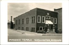 RPPC Washington Missouri MO Masonic Temple  UNP Postcard picture