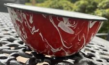 antique red swirl graniteware 6 1/2” bowl NICE #2 picture