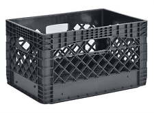 Juggernaut Storage 24QT Plastic Heavy-Duty Milk Crate, Black,Free Shipping. picture