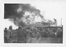 1946 THEATER FIRE Camp Atterbury Indiana Snapshot Photo POW Camp Soldiers Laugh picture