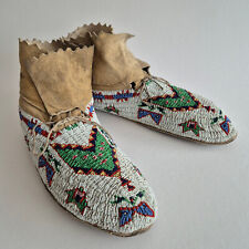 Beautiful Antique Arapaho / Cheyenne Beaded Moccasins, circa 1900-1920. picture