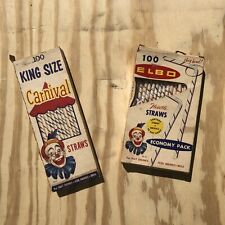 Vintage 1957 1962 Carnival Elbo Flex & Straight Clown Themed Straws (not 100) picture