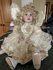 Porcelain Angel Shelf Sitter Doll Moving Wing Hand Head 24