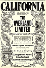 1903 THE OVERLAND LIMITED RAILWAY TRAIN CALIFORNIA PRINT ADVERTISEMENT Z2122 picture