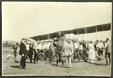 Curtiss JN-4 bicycles crowd airfield photo 1910s picture
