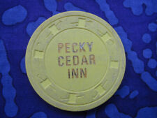 Pecky Cedar Inn CASINO POKER CHIP HANFORD CALIFORNIA CARD ROOM 1$ One Dollar picture