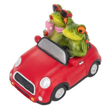 Frog Couple in Red Car, Funny Couples Figurine 5.5