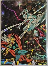 SILVER SURFER & THOR INSERT FOIL 1992 MARVEL  #36 TRADING CARD picture