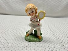 One (1) Vintage Homco Home Interiors Girl Playing Tennis Figuirine picture