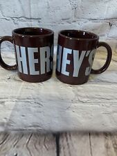Hershey’s Chocolate Coffee Cup MugsBrown By Galerie Hersheys Logo  1894-NICE SET picture