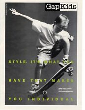 Vtg Print Ad 1980s 1989 Gap Kids Skater Skateboard Boy Style Brian Hoffman picture