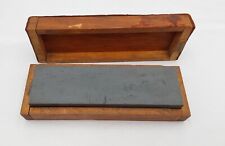 Vintage Double Sided Sharpening Stone No Name Wooden Box 7 x 2 x 1 in picture