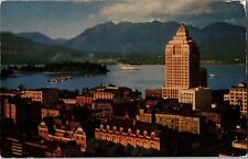 Canada Postcard: The Marine Building In North Shore Mountains In Vancouver, BC picture