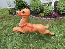 Vintage Poloron Plastic Blow Mold  Christmas Reindeer For Santas sled. picture