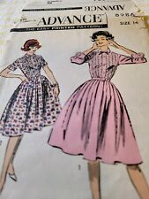 Advance 8986: 1950s Misses ShirtWaist Dress Vintage Sewing Pattern Sz 14 B 34  picture