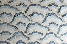 Brunschwig & Fils Les Rizieres in Blue/Aqua, embroidered linen blend fabric picture