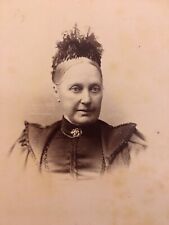 Formidable Glasgow Woman in Fancy Headwear Cabinet Card Original Victorian Photo picture