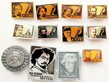 FAMOUS RUSSIAN ARTISTS - PAINTERS REPIN, SURIKOV, LEVITAN, RERIKH, PEROV 12 PINS picture